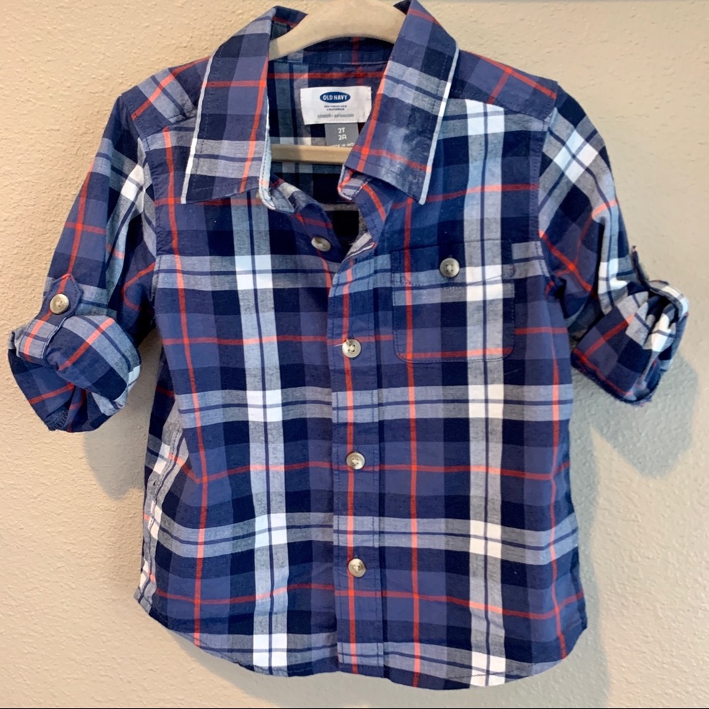 Old Navy plaid button down 2T